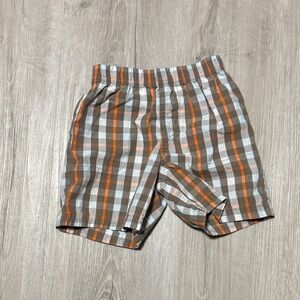 Carter's Kids Plaid Shorts in Orange and Gray